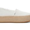 Femme TOMS Plateformes | Valencia Platform Espadrille White Canvas