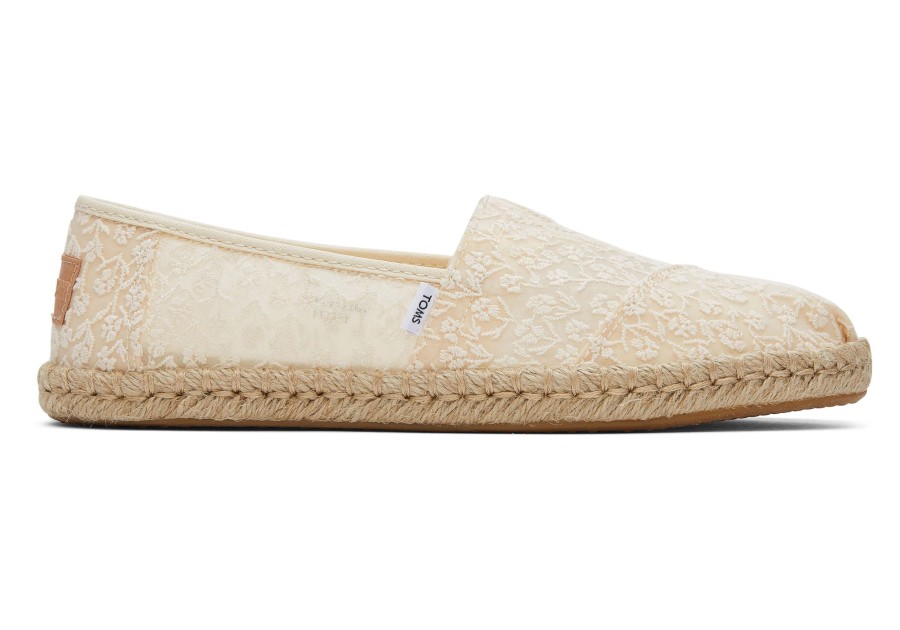 Femme TOMS Espadrilles | Alpargata Floral Lace Rope Espadrille Dentelle Florale Naturelle