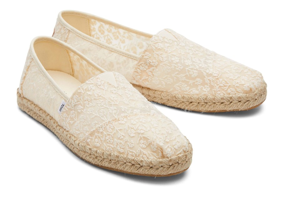 Femme TOMS Espadrilles | Alpargata Floral Lace Rope Espadrille Dentelle Florale Naturelle