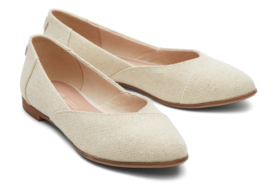 Femme TOMS Ballerines | Ballerines Jutti Neat Chaud Naturel Metallise