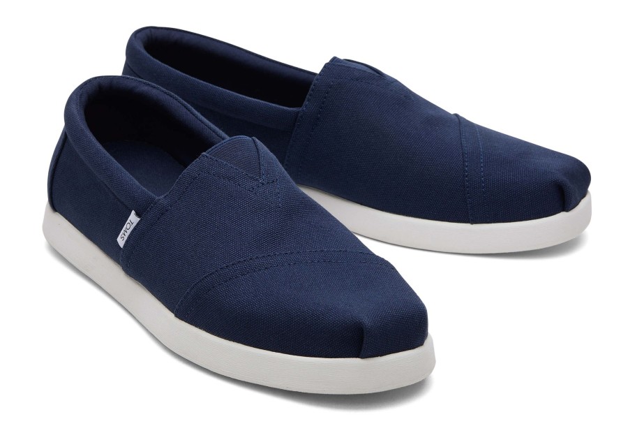 Homme TOMS Alpargata | Alp Fwd Navy Recycled Cotton Canvas Bleu Marine