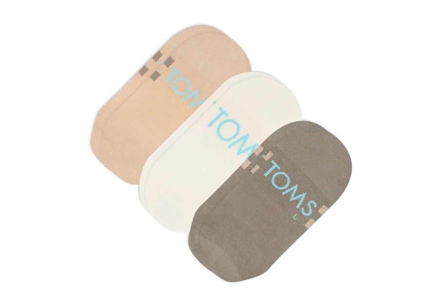 Homme TOMS | Ultimate No Show Socks Mixed Neutral 3 Pack Nautral Multi