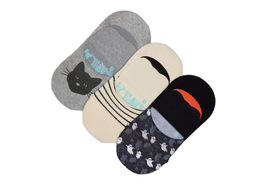 Femme TOMS | Ultimate No Show Socks Spooky 3 Pack Cat Stripes Ghosts