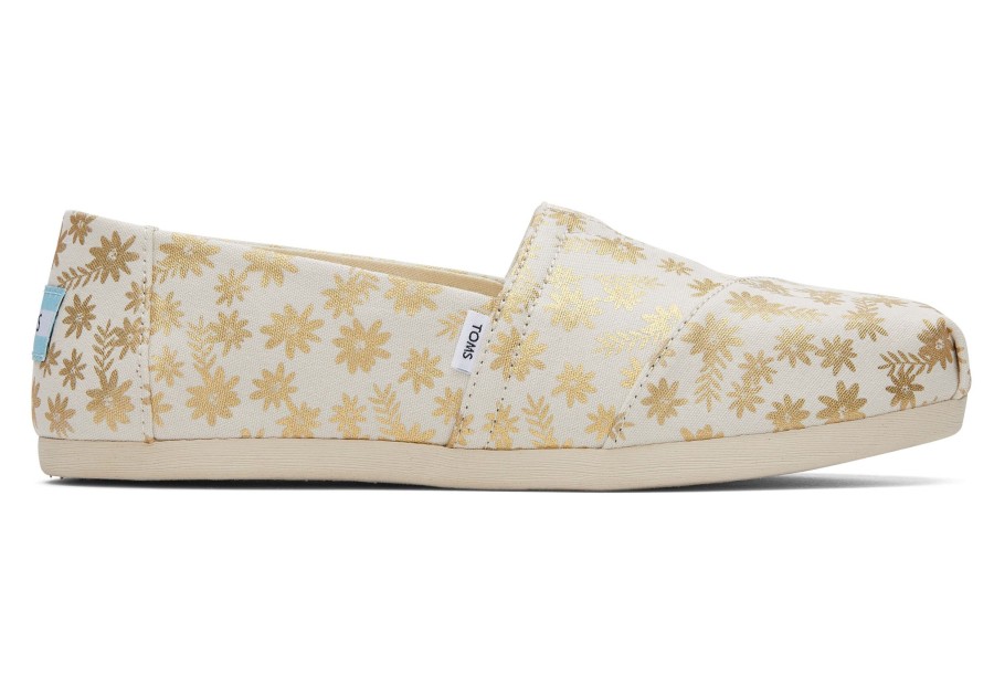 Femme TOMS Alpargata | Alpargata Floral Blooms Gold Foil