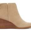 Femme TOMS Talons & Compensees | Clare Oatmeal Suede Wedge Boot Daim Avoine