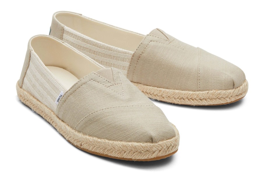 Femme TOMS Espadrilles | Alpargata Recycled Cotton Rope Espadrille Beige Oxford